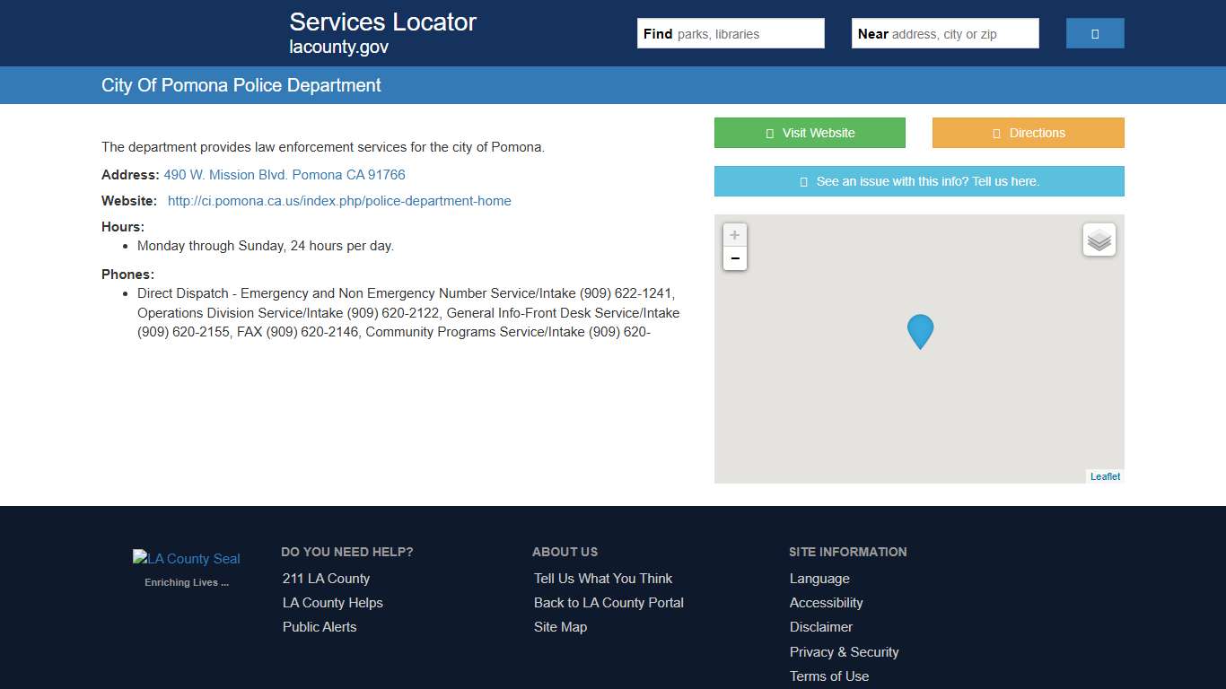 City Of Pomona Police Department