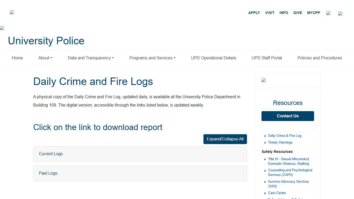 Daily Crime & Fire Logs